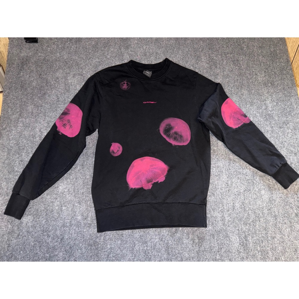 Oakley Custom Fit Jellyfish Sweatshirt Mens Small Black Pink Made in Portugal
